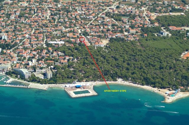 Apartmány Stipe - letecký pohled