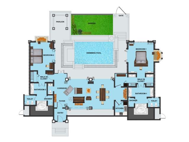 ANANTARA THE PALM DUBAI RESORT - Pokoje - Two Bedroom Beach Poo
