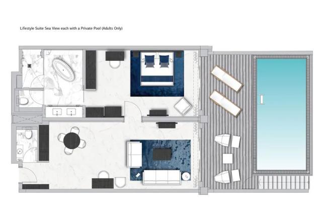 Lifestyle Suite, Sea View each with a Private Pool (Adults Only