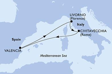 Itálie, Španělsko z Civitavecchia na lodi MSC Orchestra