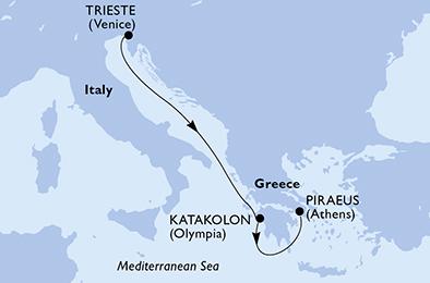 Itálie, Řecko na lodi MSC Fantasia