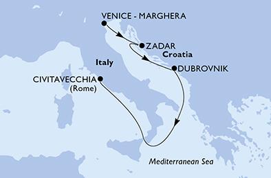 Itálie, Chorvatsko z Marghery na lodi MSC Armonia